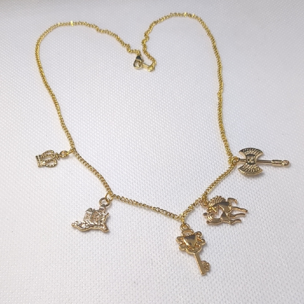 Gold Necklace with Delicate Charms